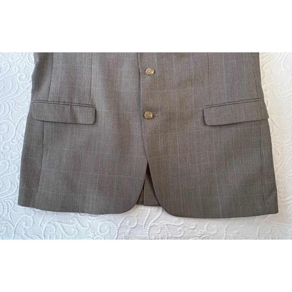 Lauren Ralph Lauren Mens 46L Blazer Tan Glen Plaid Check Sport Coat 2 Button - Picture 3 of 10